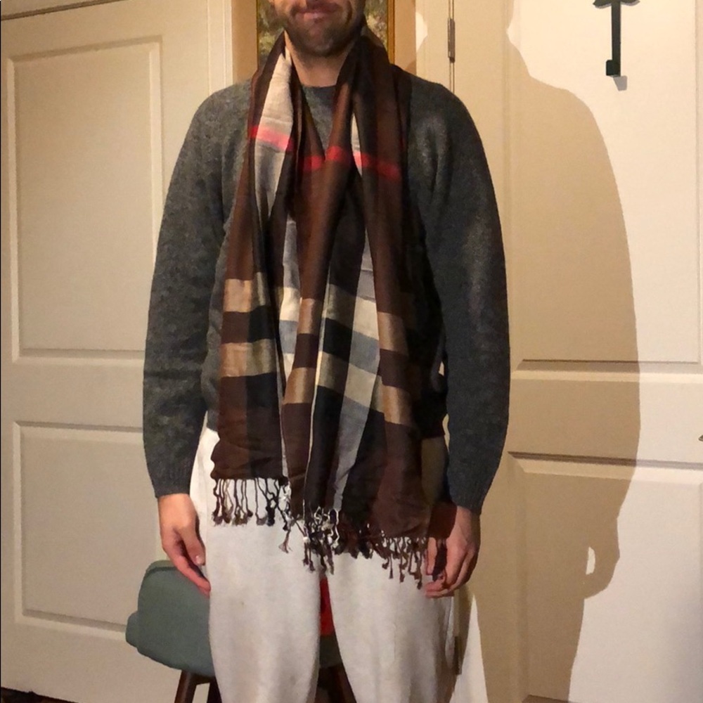 Classic check large scarf